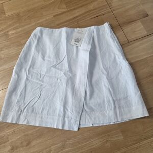 WHITE Women's Linen Blend Skort - A New Day Size 4 NWT